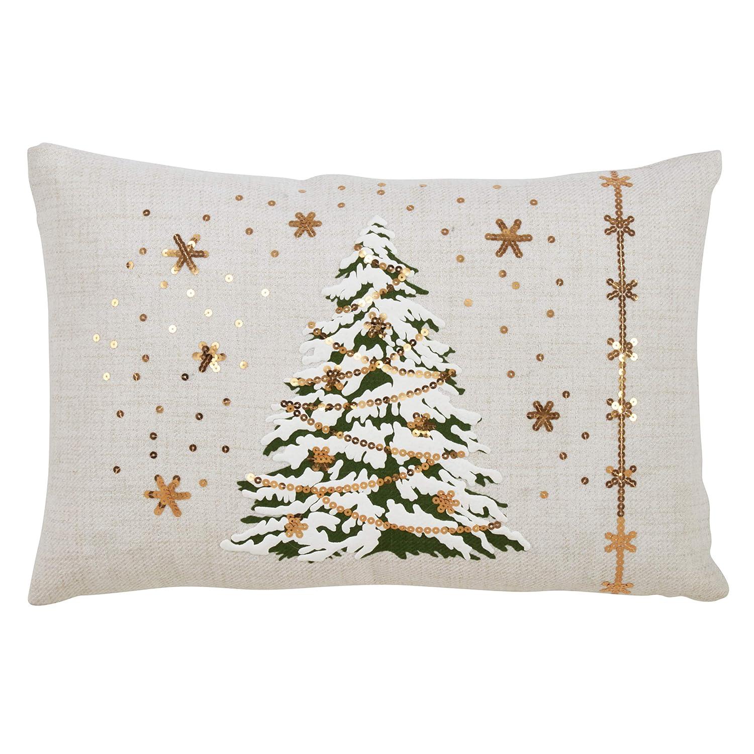 Saro O Tannenbaum Collection Sequined Throw Pillow