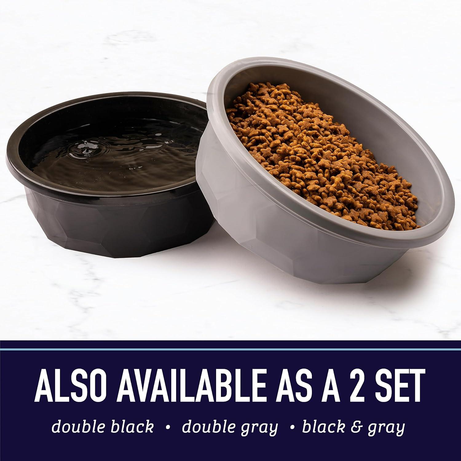 Leash Boss Extra Large Dog Bowl (112 oz) - Plastic Food & Water Feeder for Inside & Outside, Gray, Holds 14 Cups - Large Outdoor Dog Water Bowl - for All Breed Sizes, Durable, Dishwasher Safe