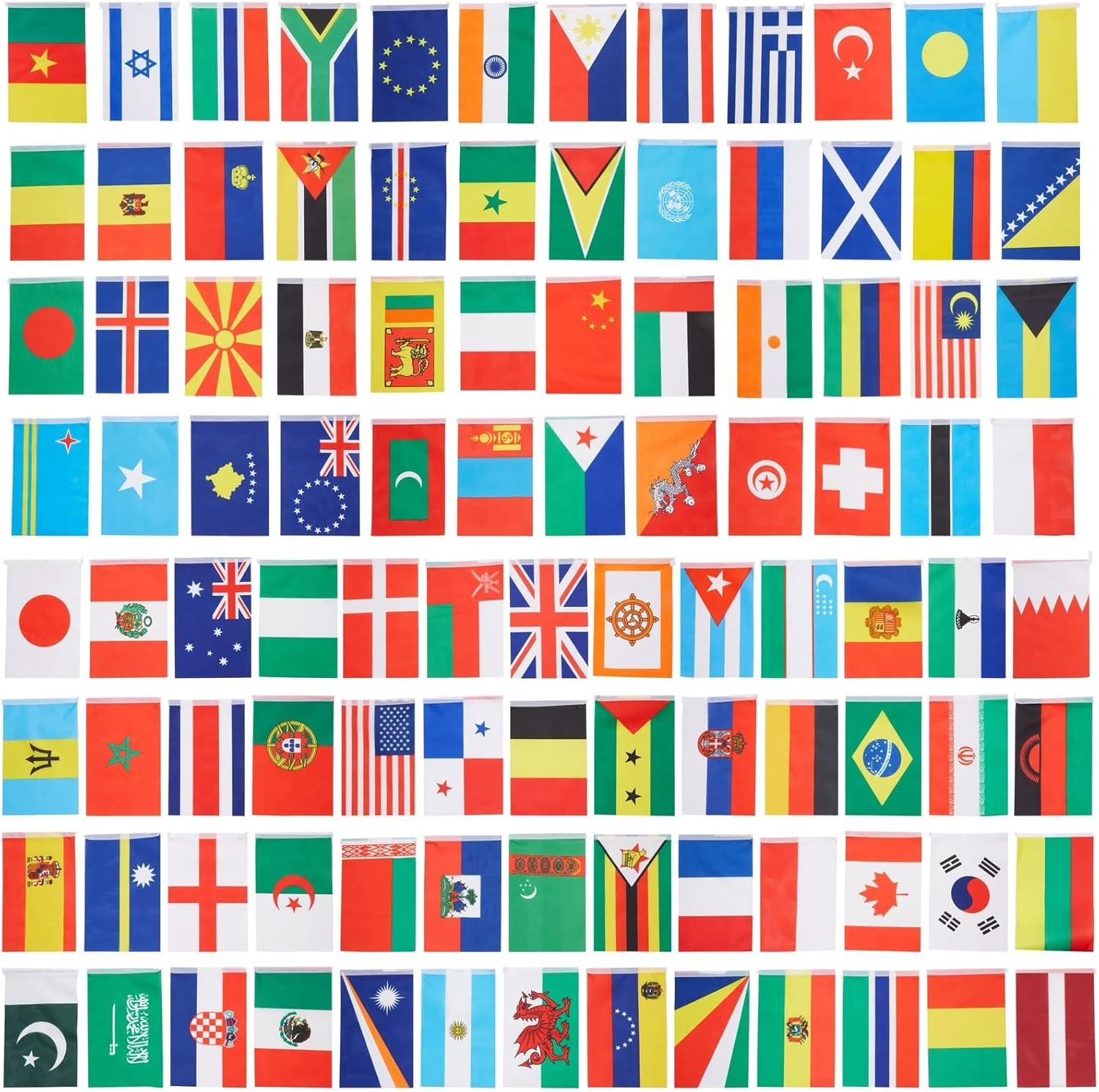 80 ft Multicolor Polyester International Flags Banner