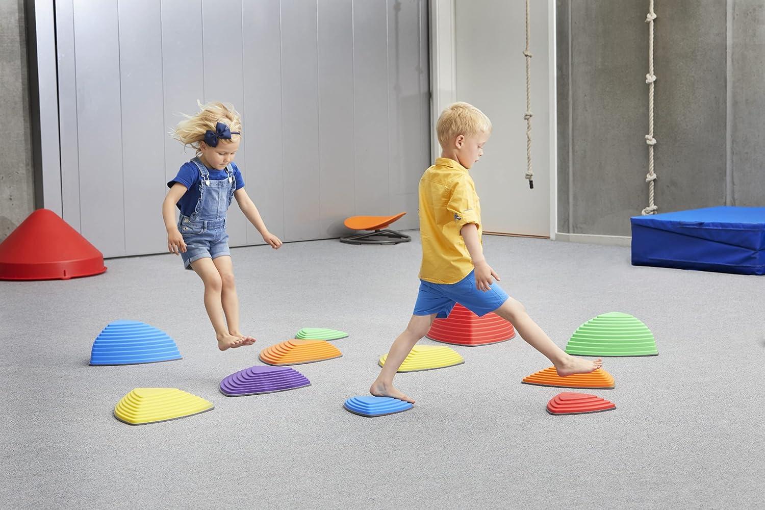 Vibrant Multicolor Non-Slip Kids Play Stepping Stones Set