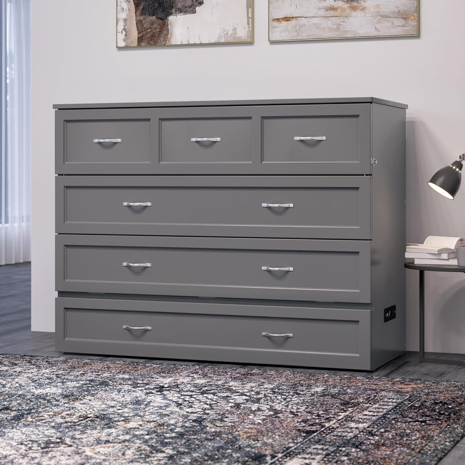 Full Northfield Murphy Bed Chest in Gray