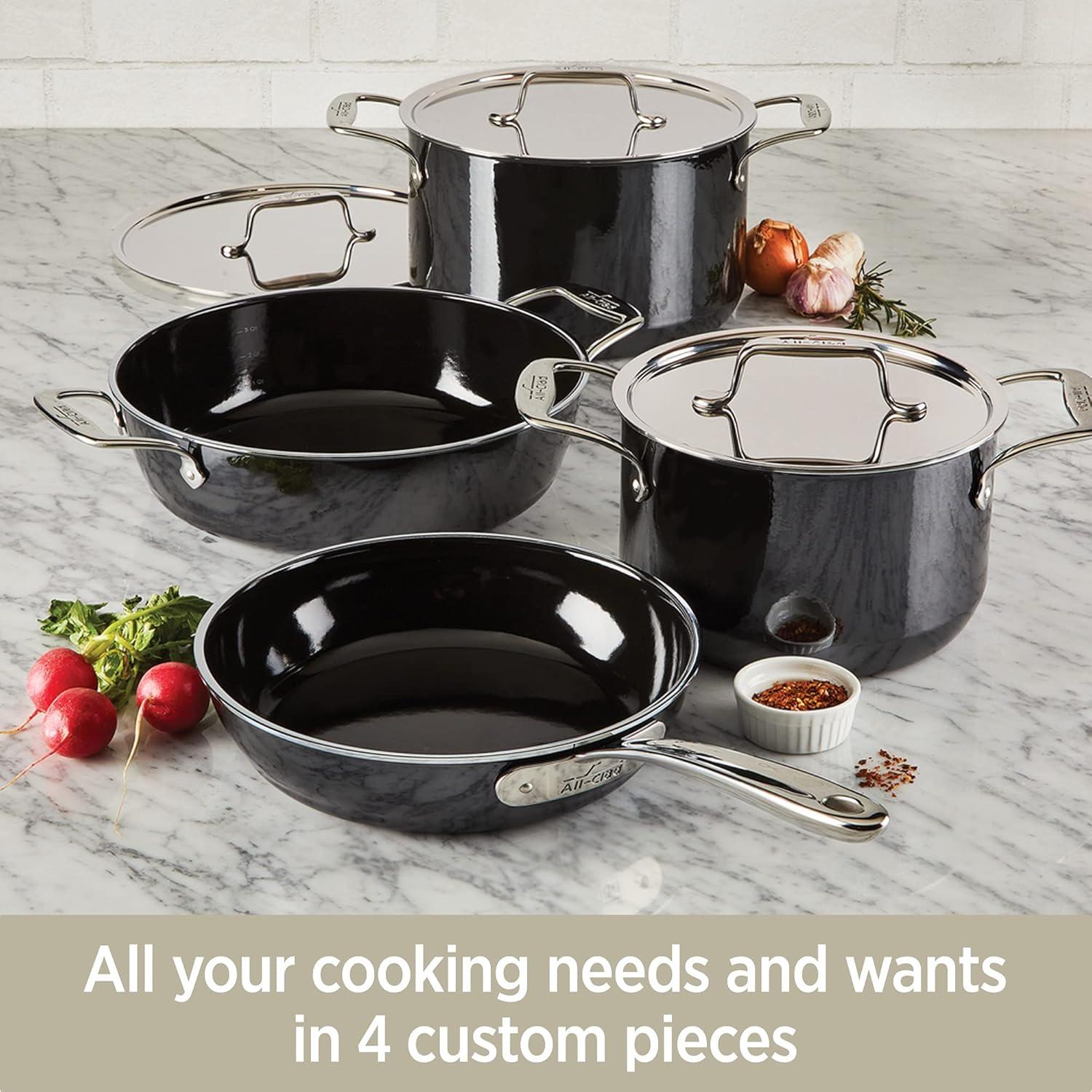 Onyx Black Ceramic and Steel 4-Quart Soup Pot