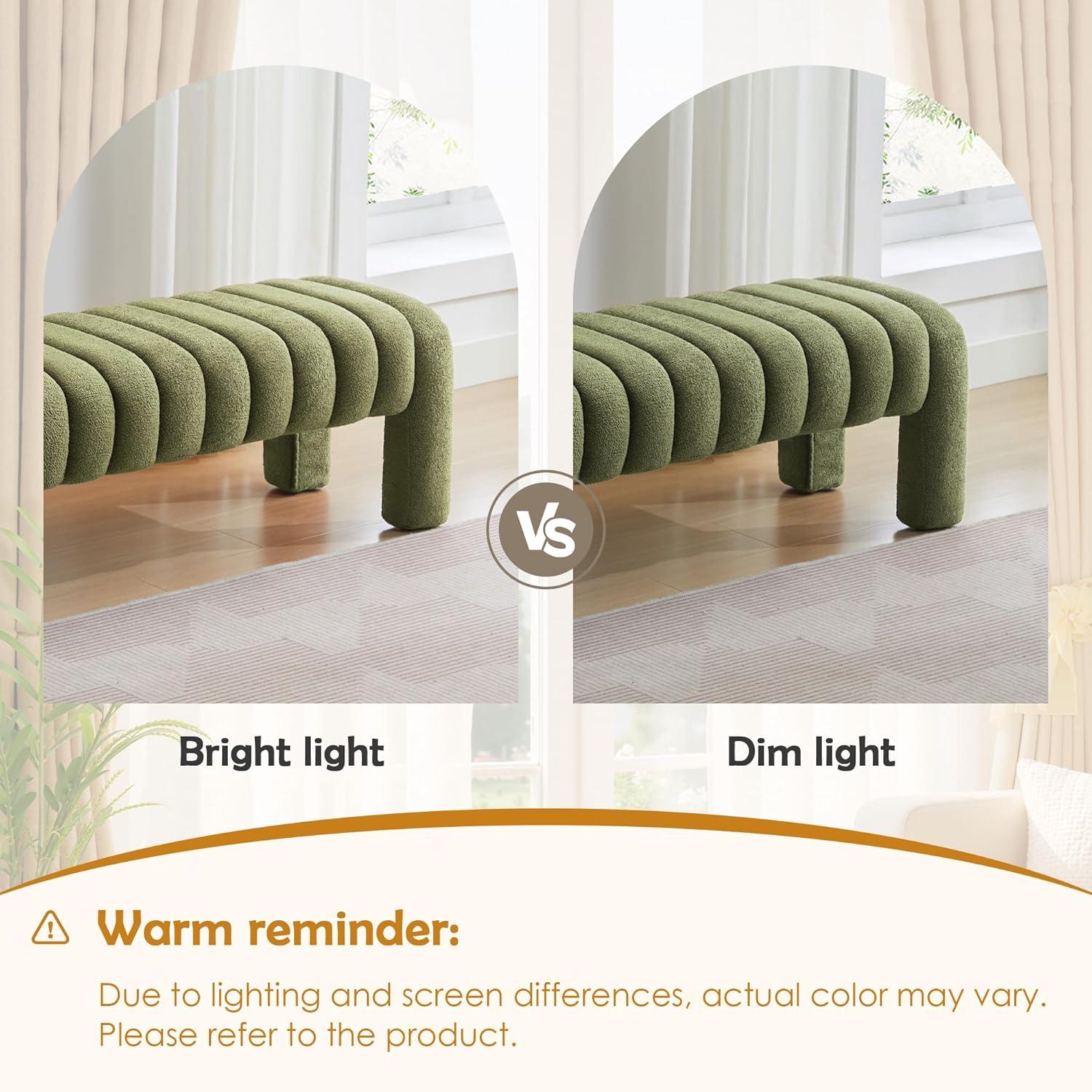 Oyan 43"or 63"W Channel Tufted Upholstered Bedroom Bench