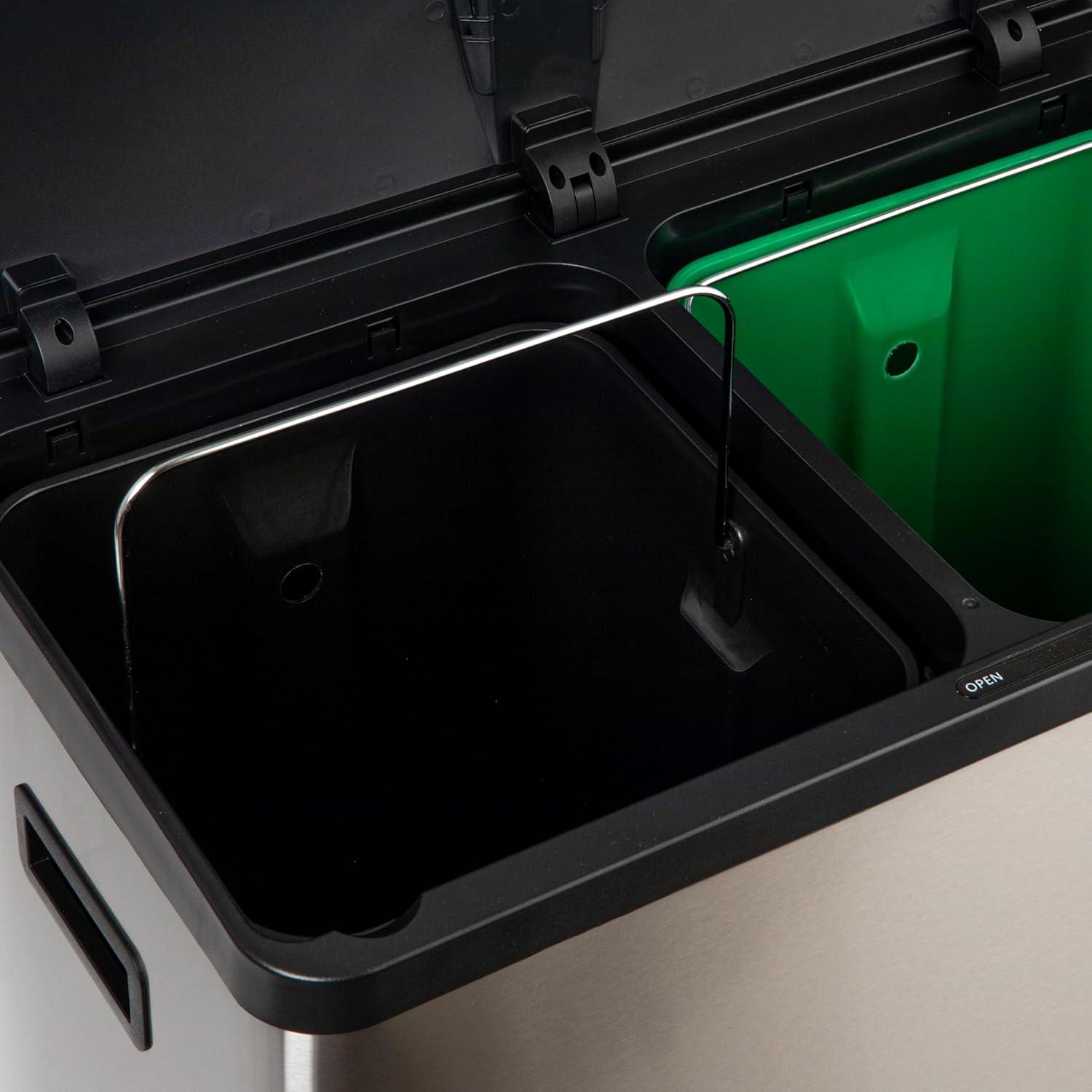 Household Essentials Steel Motion Sensor Multi-Compartment Trash/Recycling Bins - 8 Gallons