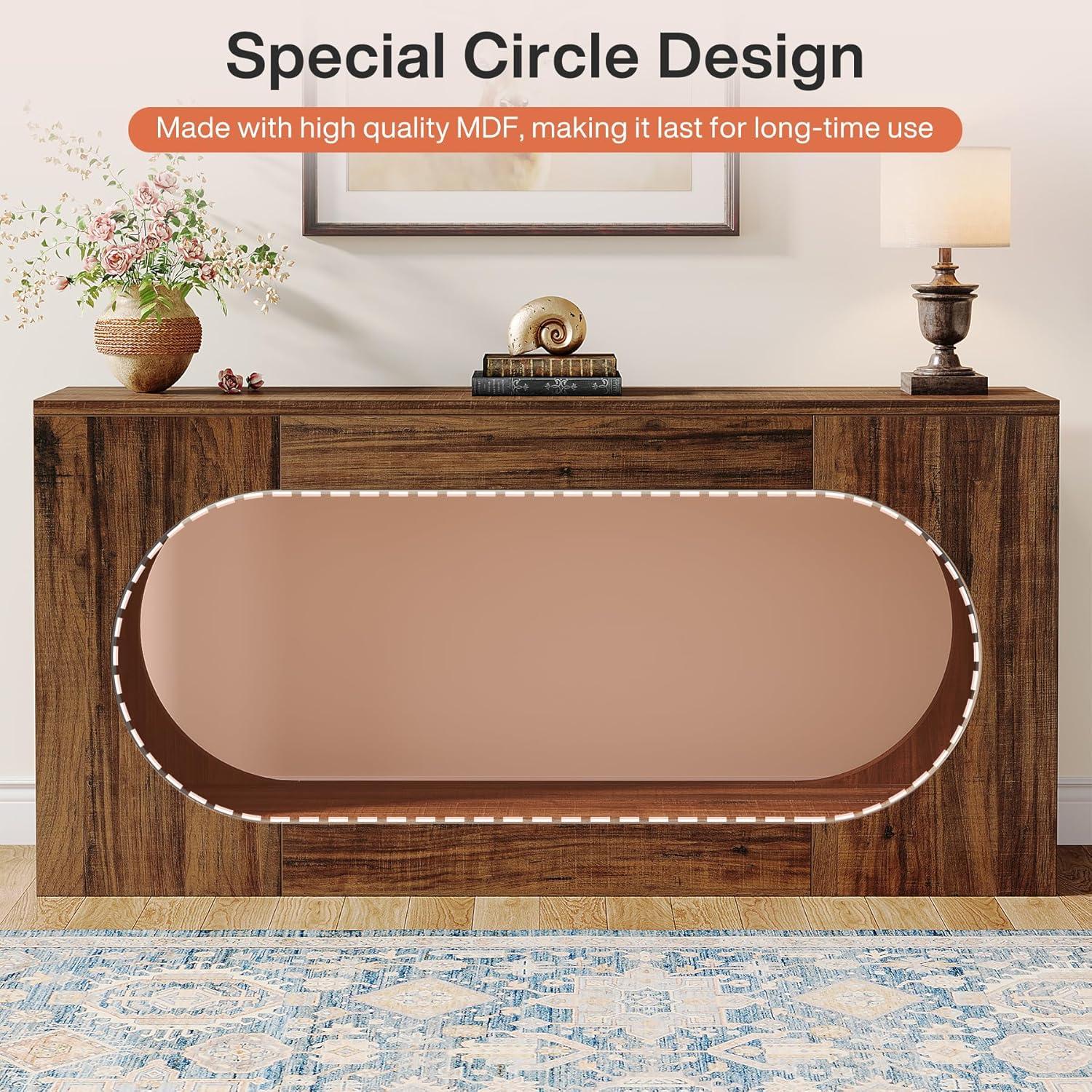 Millwood Pines 63-Inch Console Table,Narrow Sofa Table Behind Couch