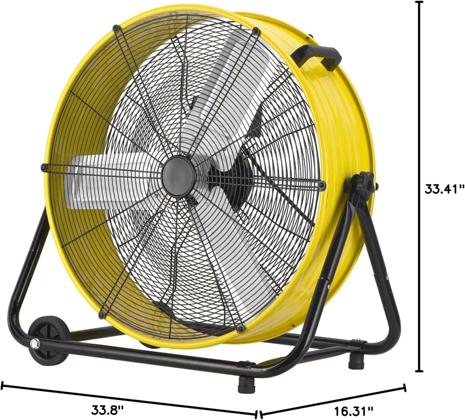 Uthfy 14000 CFM Heavy Duty Industrial Drum Fan, 30 Inch 550W High Velocity Floor Fan with 3 Speeds, 360° Tilt Metal Garage Fan for Warehouse, Commercial, Workshop, Factory and Basement