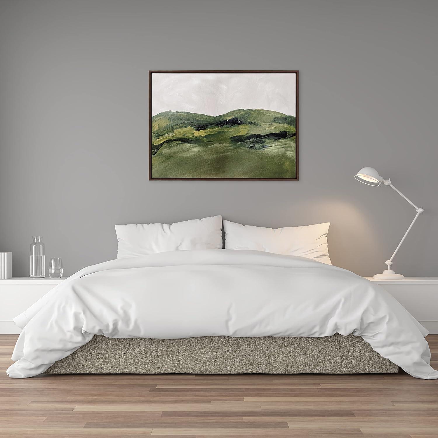 Sylvie Green Mountain Landscape Framed Canvas by Amy Lighthall - Kate & Laurel All Things Decor