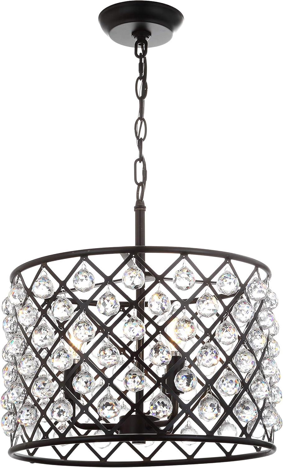 Gabrielle 16" Oil-Rubbed Bronze Crystal LED Drum Pendant