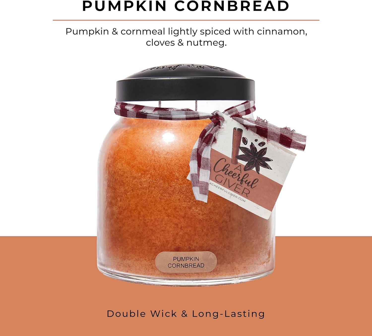 Pumpkin Cornbread Scented Jar Candle with Black Lid