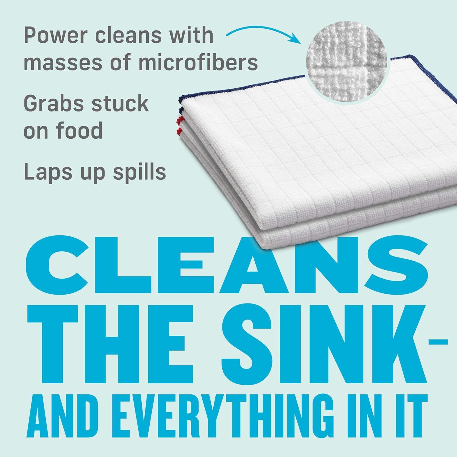 Red and Blue Microfiber Kitchen Cleaning Cloth Set, 2 Pack