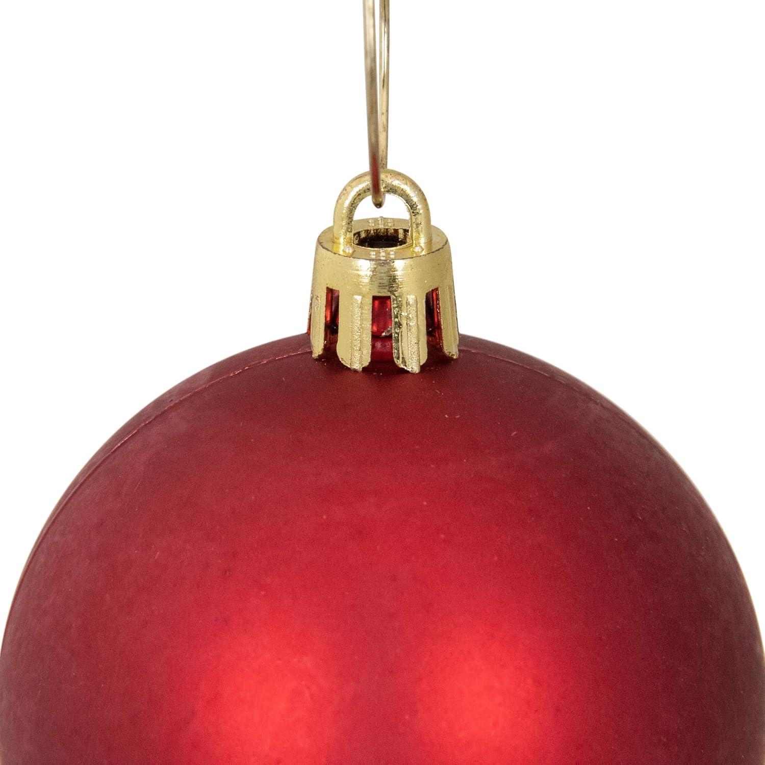 Northlight Shatterproof Matte Christmas Ball Ornaments - Red - 2.5" (60mm) - 60ct