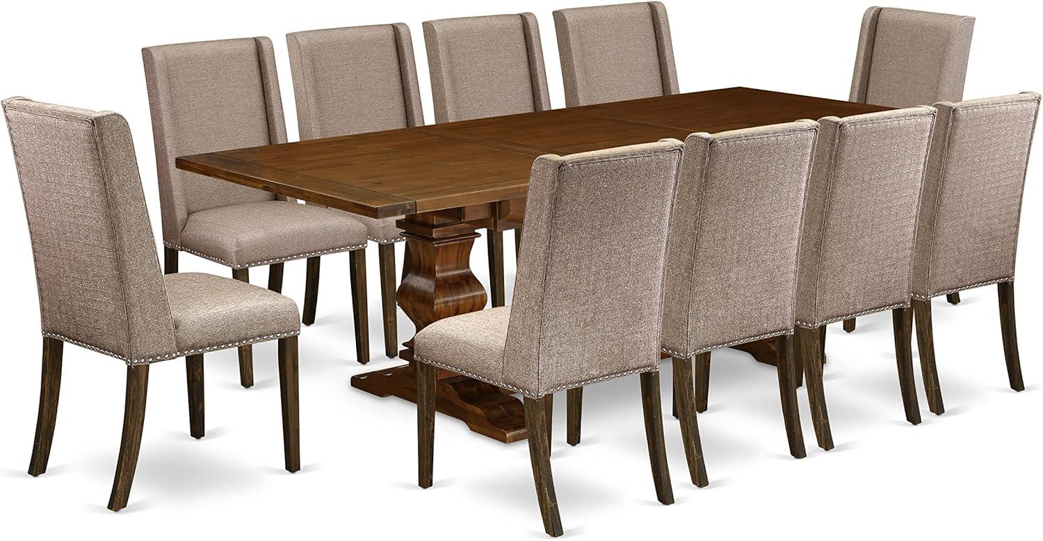 Lassale Removable Leaf Acacia Solid Wood Dining Set