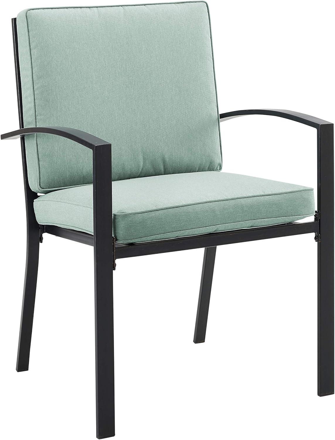 Kaplan 2pk Outdoor Rocking Chairs Mist/Oil Rubbed Bronze - Crosley: Steel Frame, X-Back Design, UV-Resistant