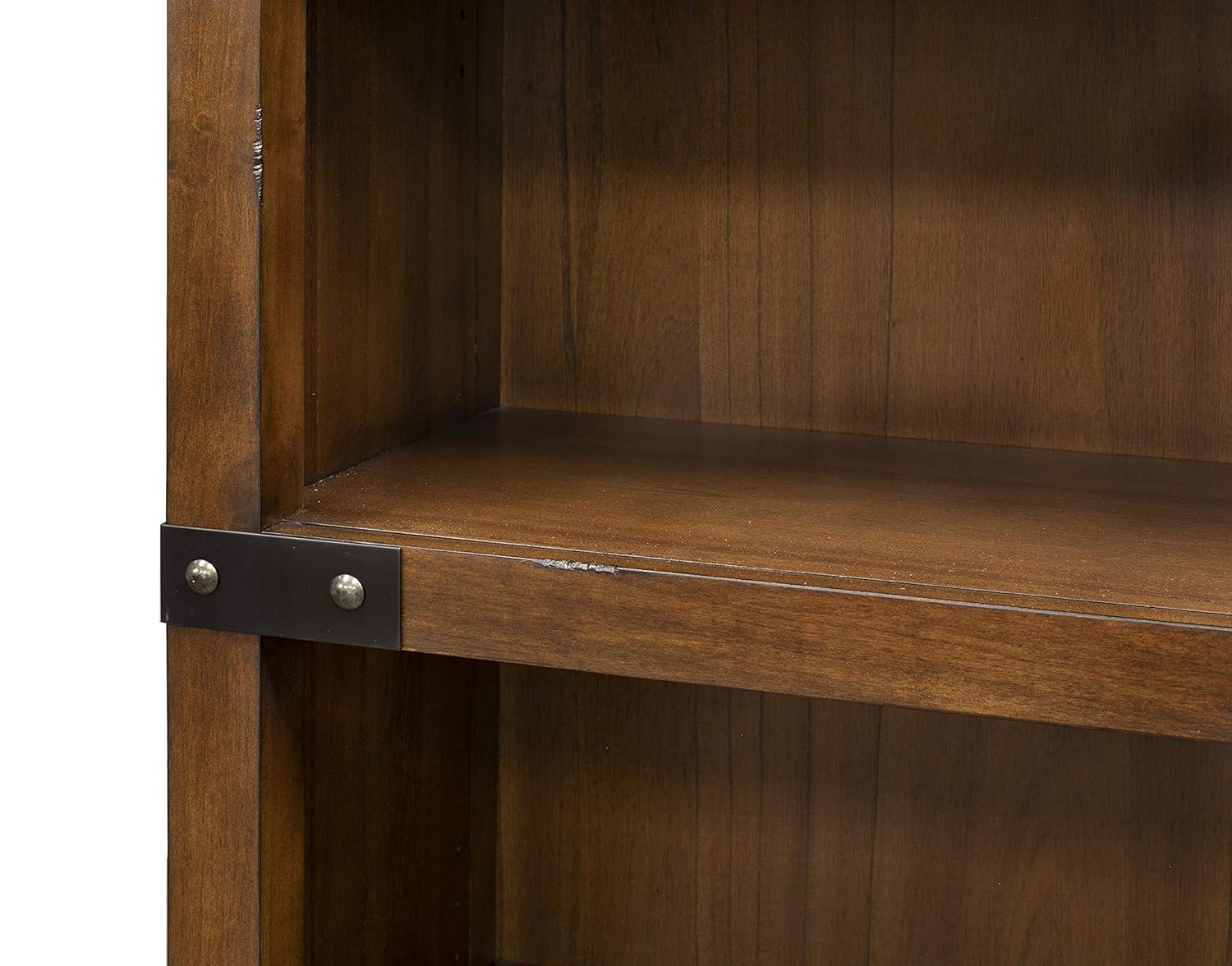 72" Addison Open Bookcase Auburn - Martin Furniture: Arched, Metal Accents, 4 Shelves