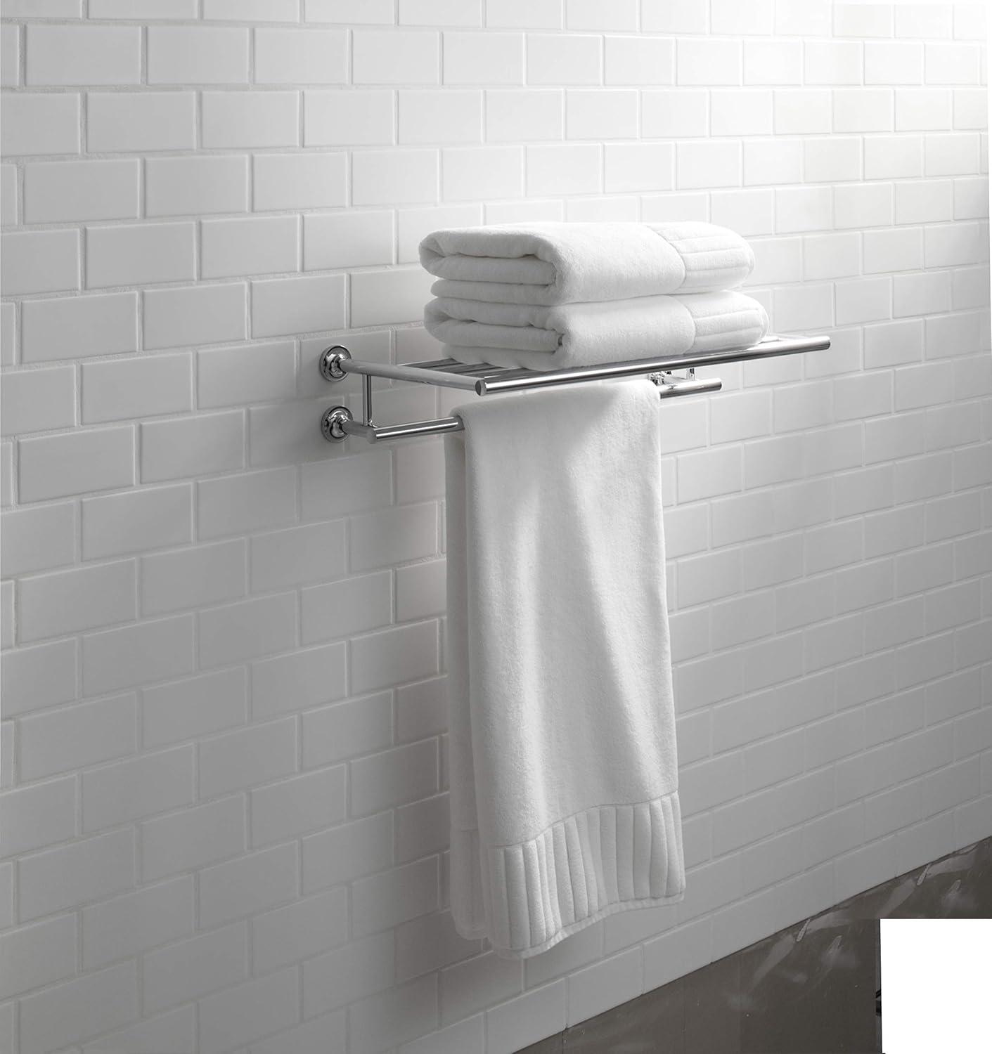 Purist® 24" Hotelier Metal Wall-Mount Bathroom Shelf, Towel Holder