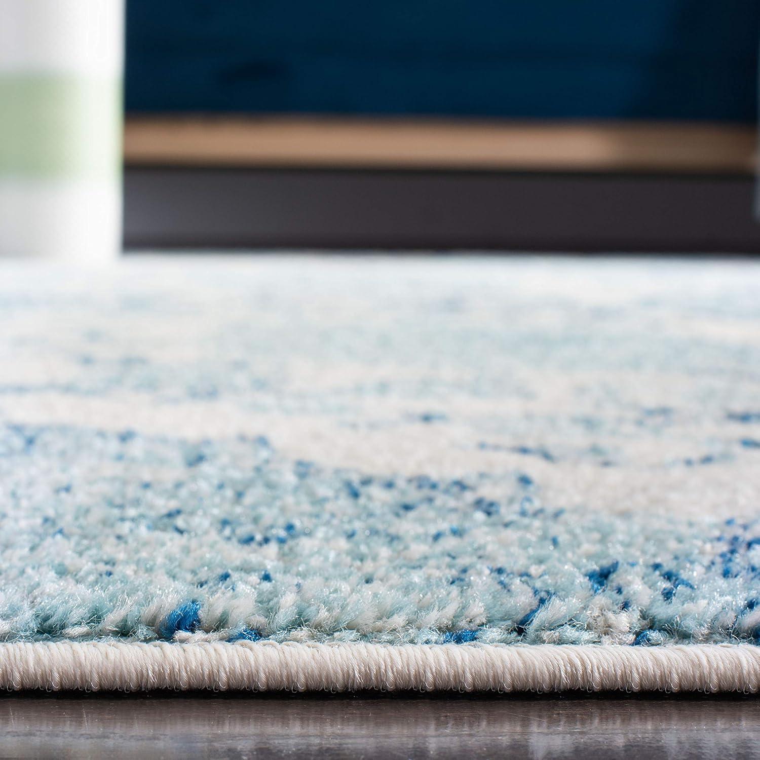 Madison MAD600 Power Loomed Indoor Runner Rug - Cream/Turquoise - 2'3"x18' - Safavieh