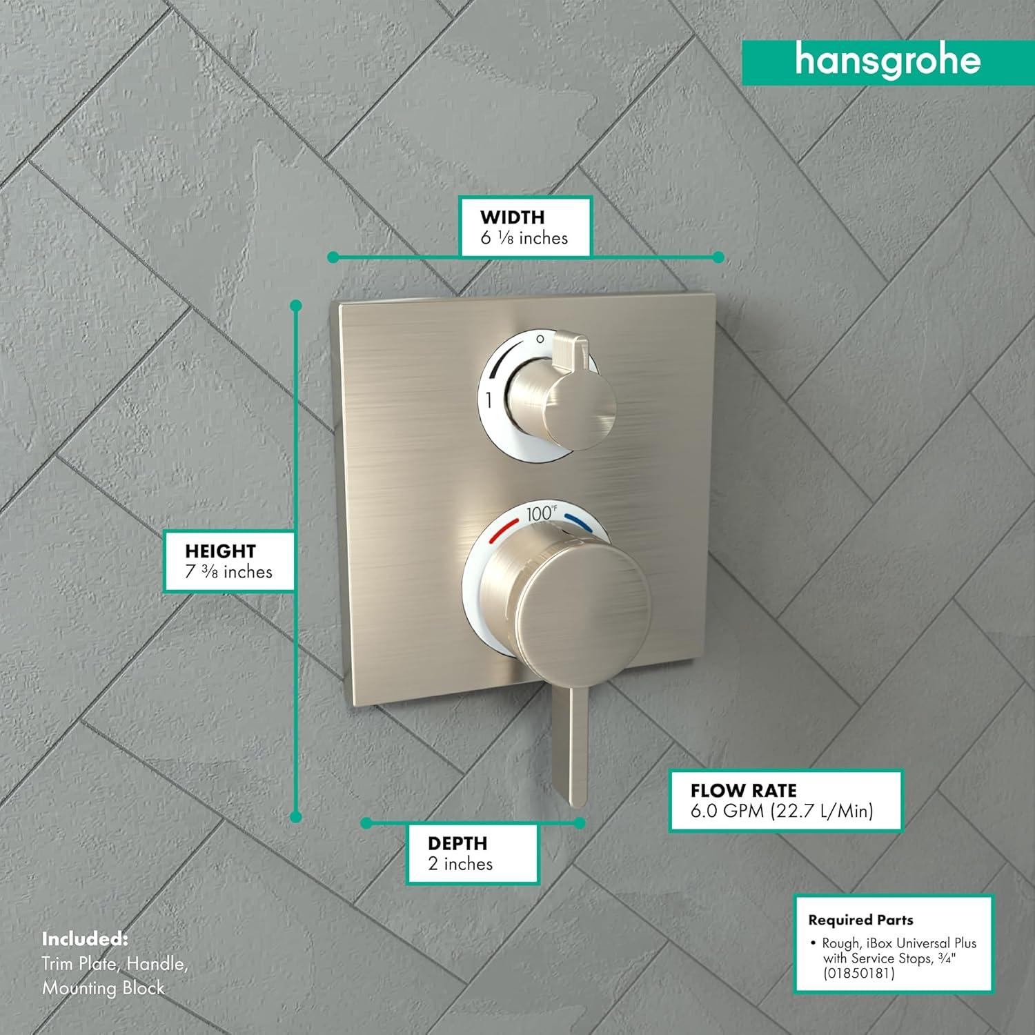 Ecostat Square Temperature Memory Thermostatic Valve Trim