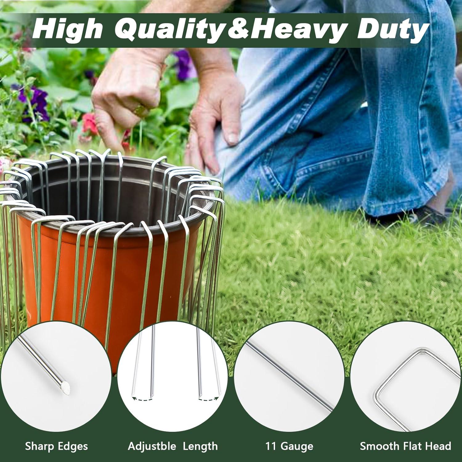 6 Inch 500 Pack Galvanized Landscape Staples Plant Cover Stakes 11 Gauge Tent Stakes Garden Stakes Landscaping Fabric SOD Pins Yard Stakes for Decoration Weed Barrier Fabric