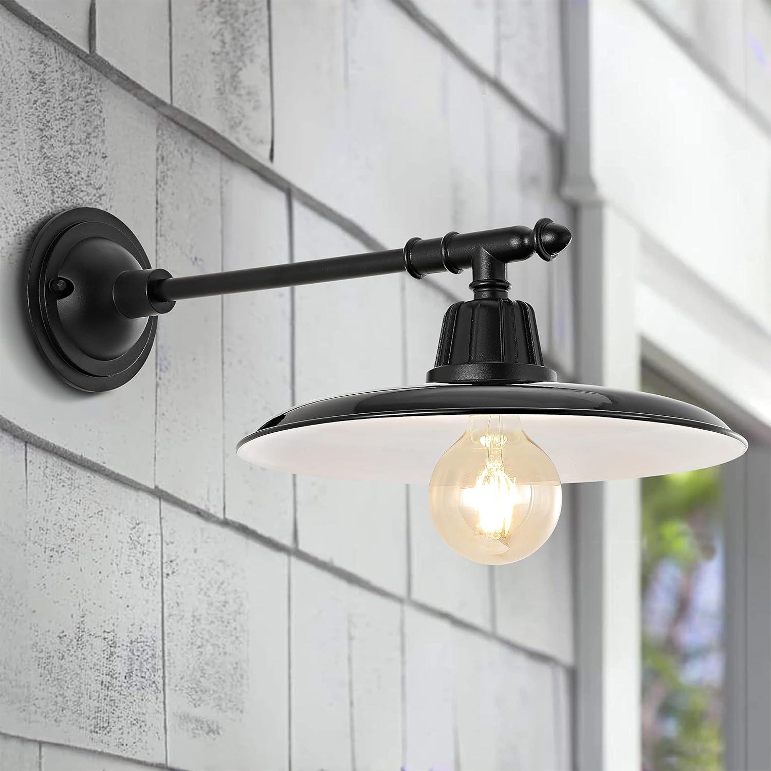 Bonner Black Iron 12" Dimmable Farmhouse Wall Sconce