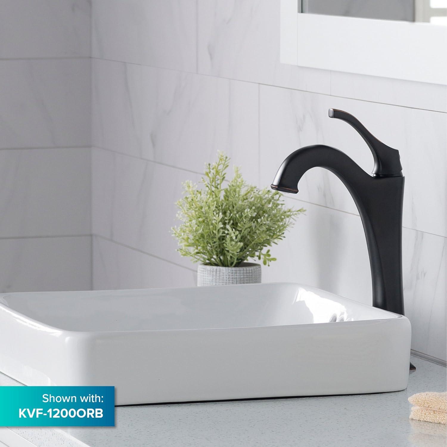 Elavo White Ceramic Square Drop-in Bathroom Sink with Overflow