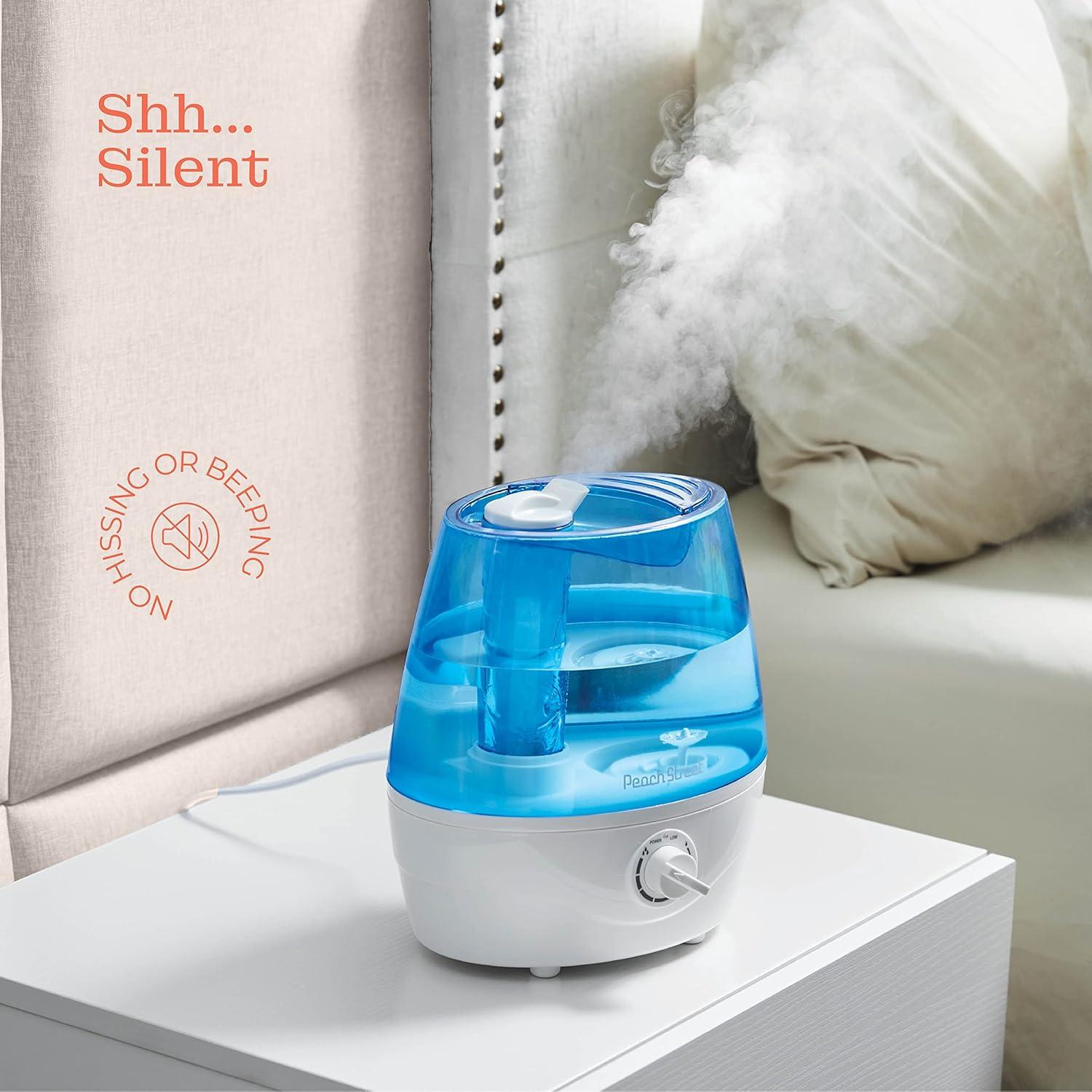 Blue and White 2.2L Cool Mist Humidifier with Adjustable Levels