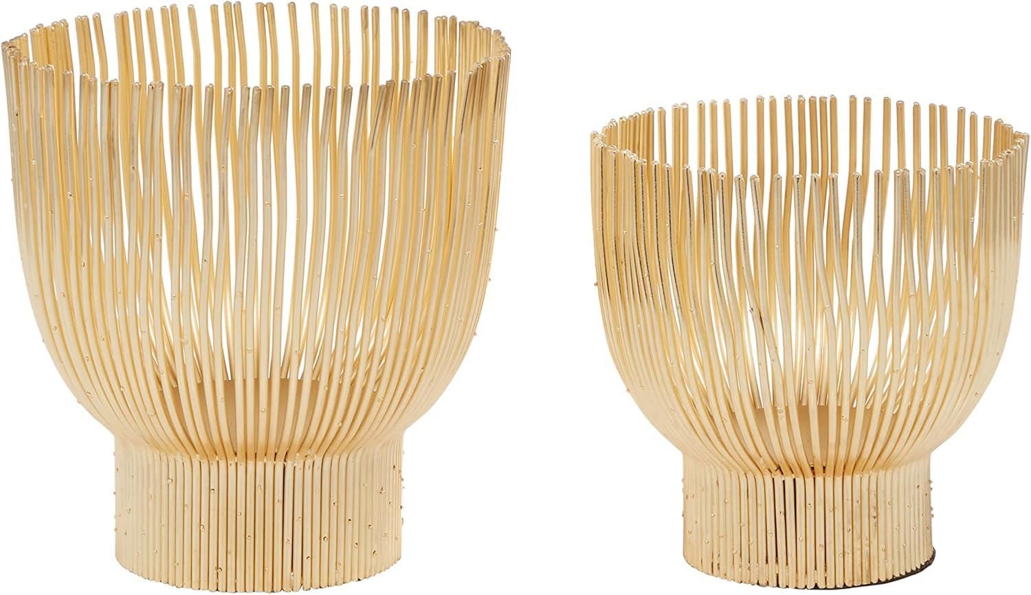 Cosmoliving By Cosmopolitan 2-Piece Cream Metal Candle Holder | Wayfair