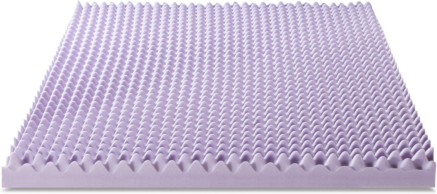 Queen Lavender Infused Egg Crate Memory Foam Mattress Topper