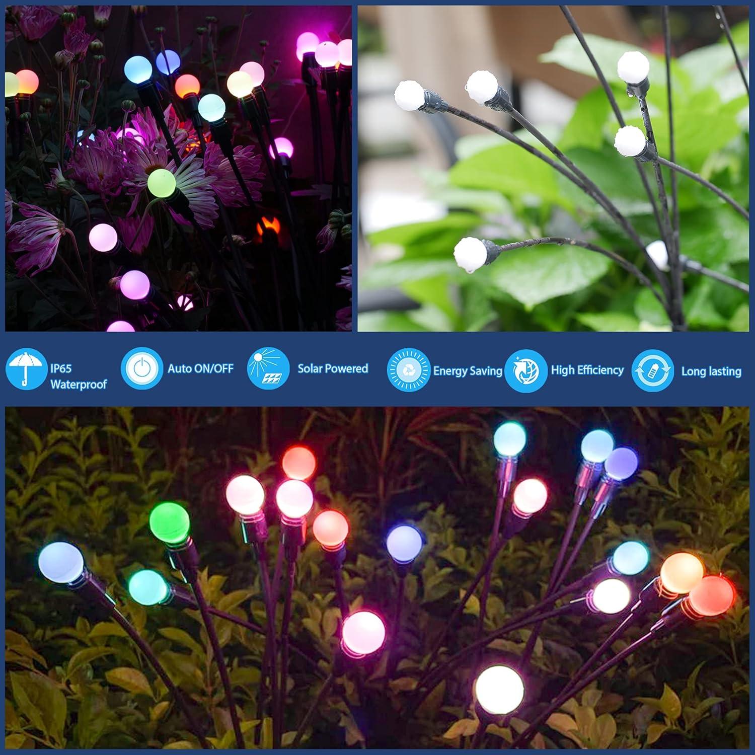 Color Changing Solar Starburst Swaying Garden Lights