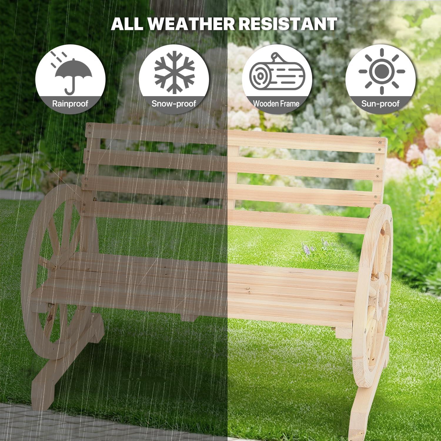 Wood Garden Patio Bench For Outdoor