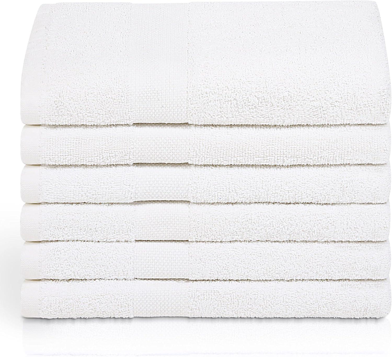 White Cotton Quick Dry Bath Towel Set, 25x50 Inches