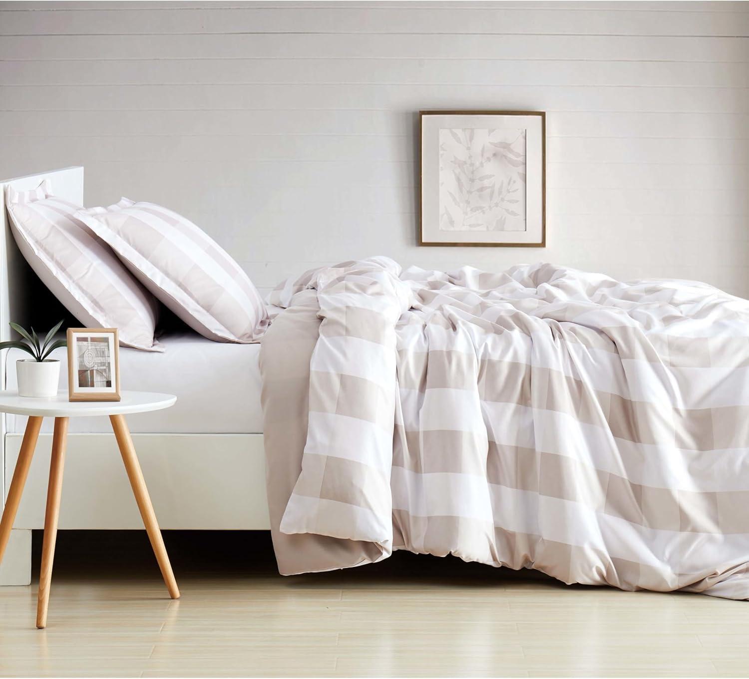 TRULY SOFT Everyday Buffalo Plaid Khaki Twin XL Duvet Set