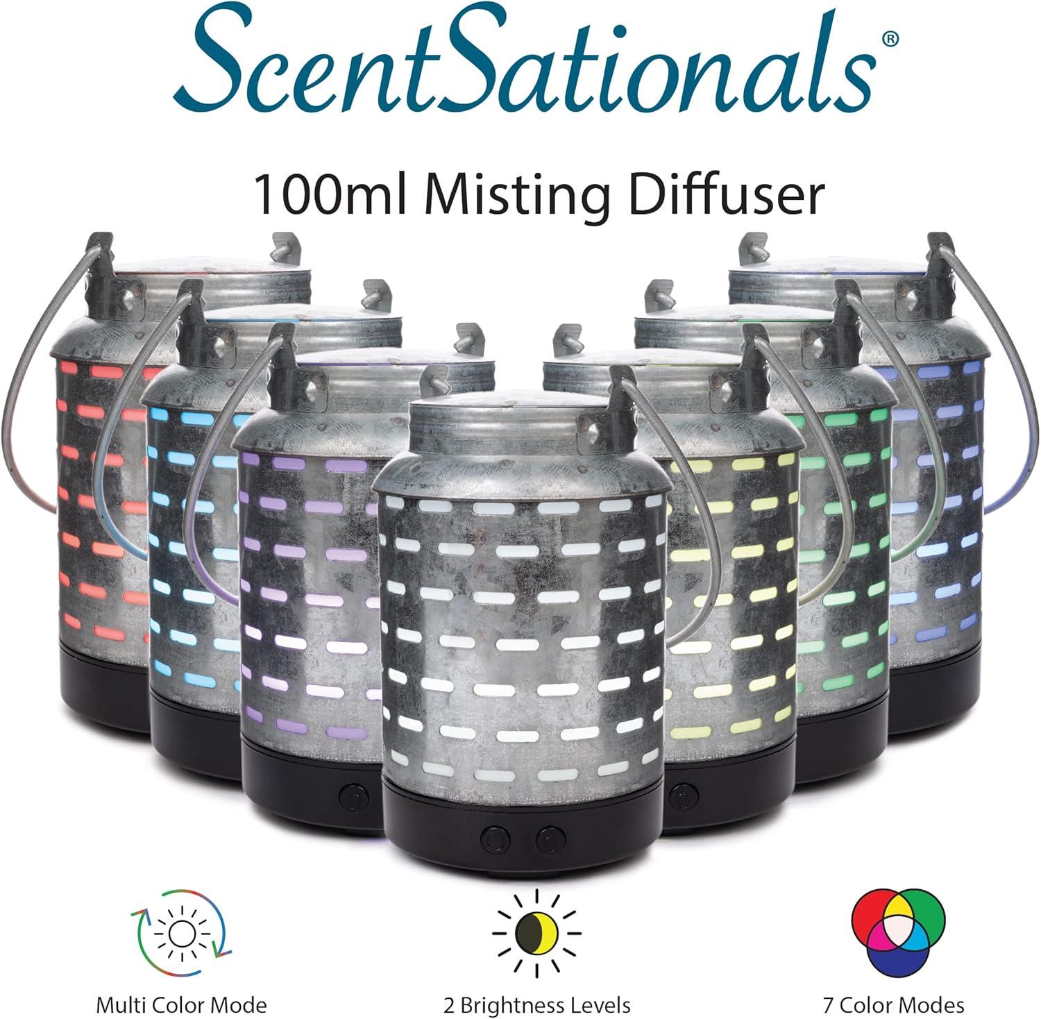 Scentsationals Eclectic Diffuser - Scented Essential Oils - Classic Aromatherapy Aroma User - Electric Fragrance Home Air Freshener Gift (Galvanized)