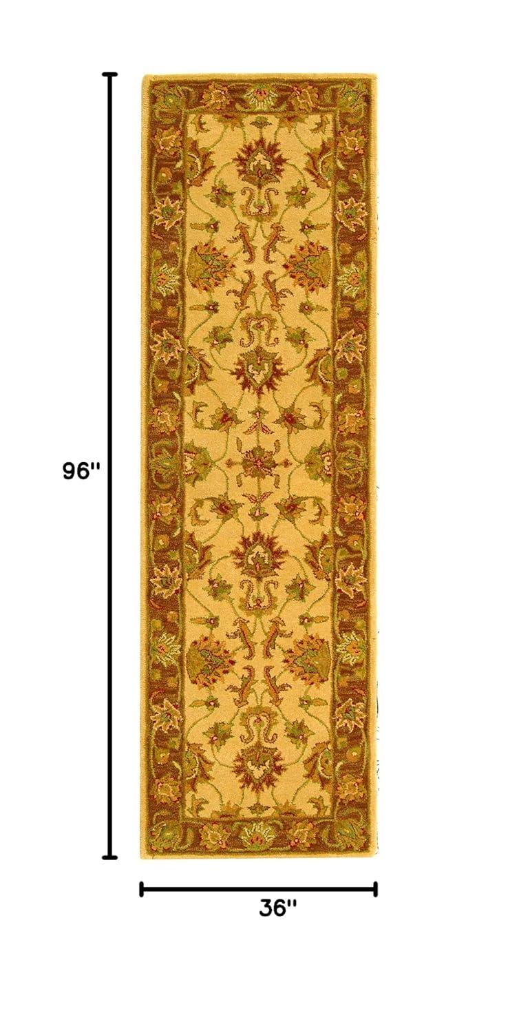 Heritage HG343 Hand Tufted Runner Rug - Ivory/Brown - 2'3"x8' - Safavieh.