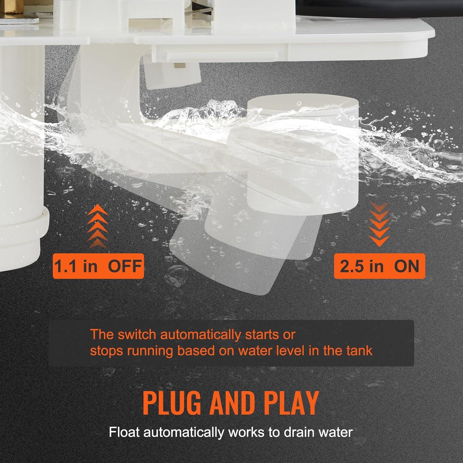 Condensate Removal Pump, 1/30 HP, 100 GPH, 24 ft Lift