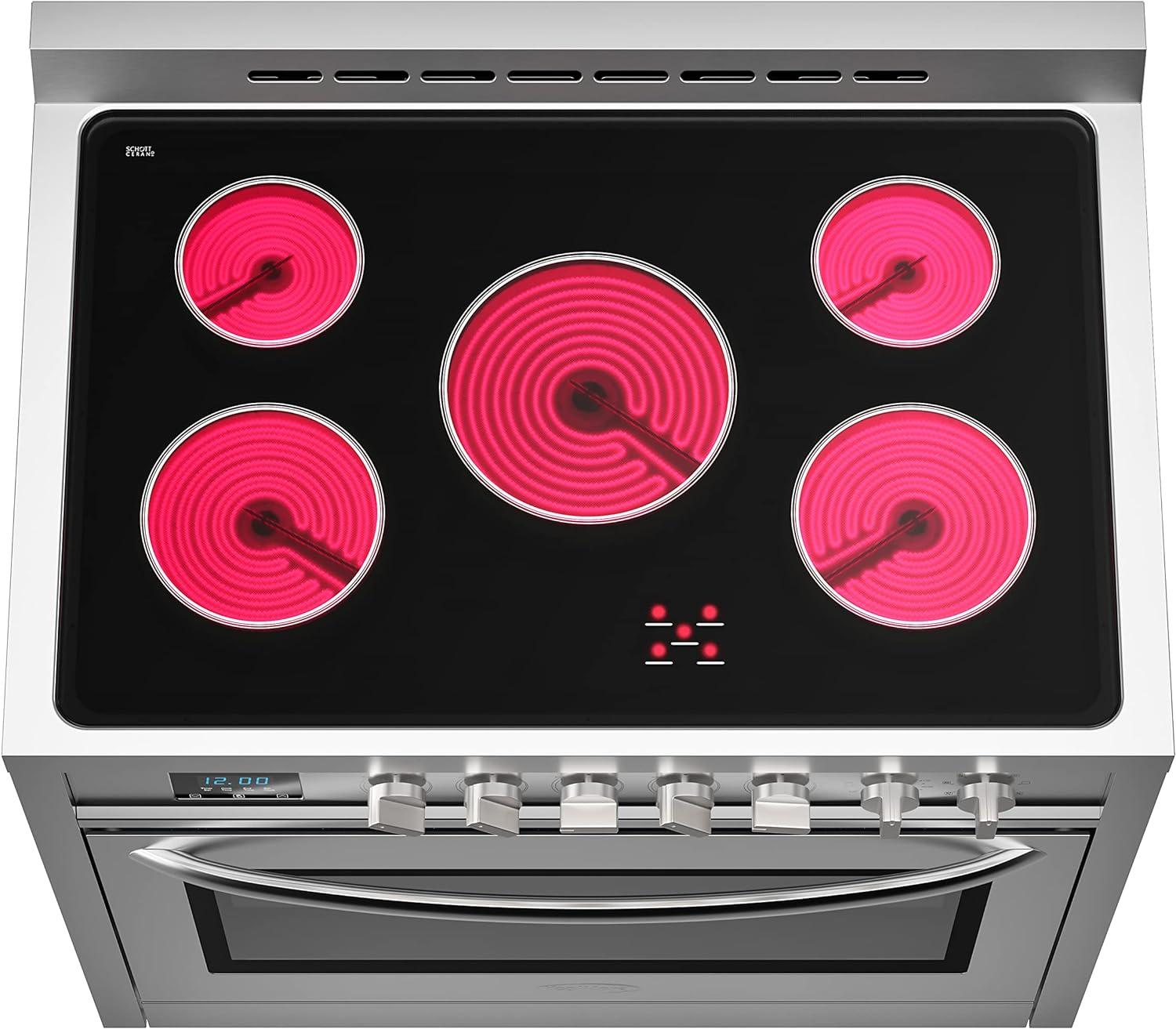 36 in. Professional Electric range Stainless Steel with Legs, 4.3 cu.ft. KM-FR36EE-SS