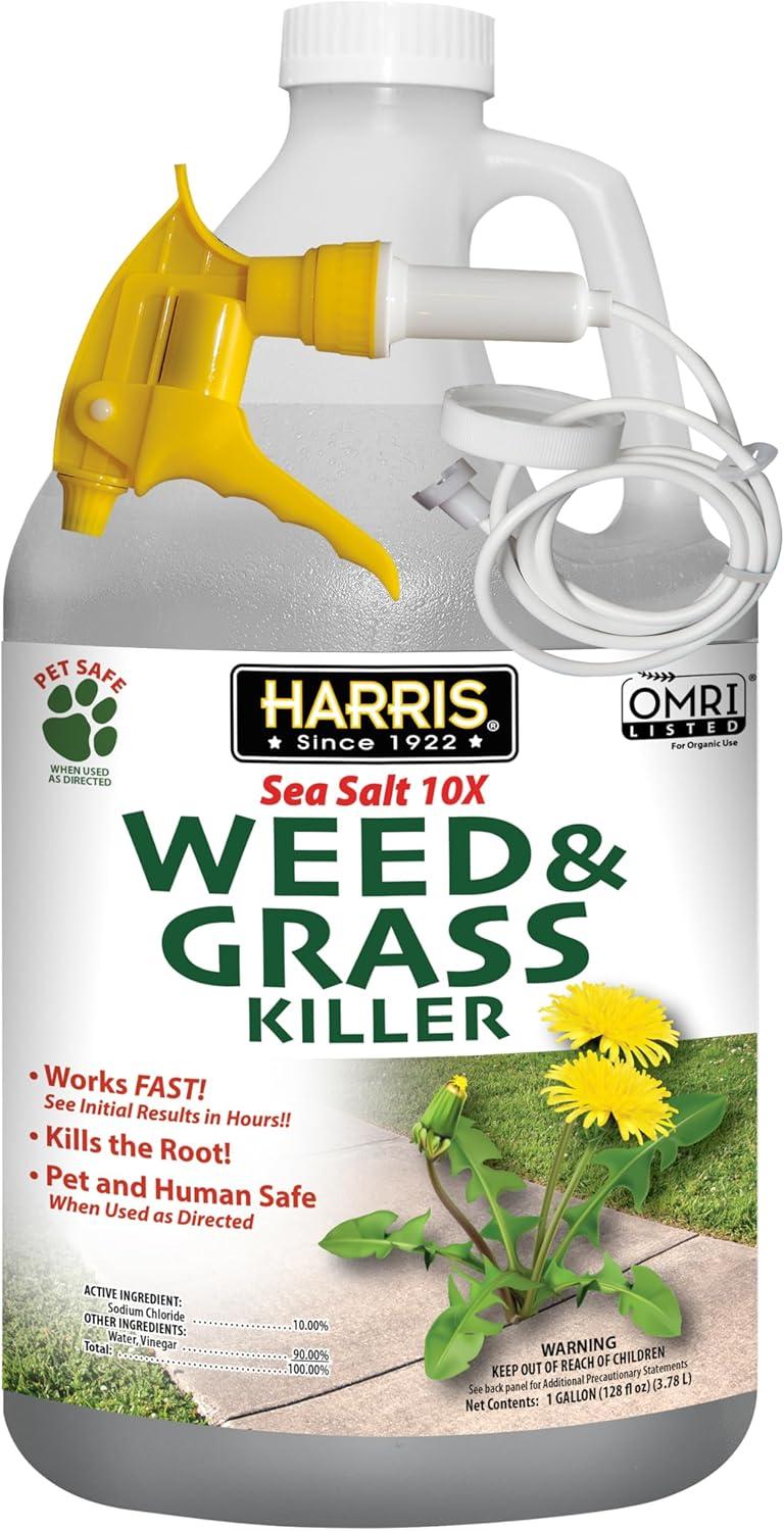 Harris Sea Salt 10X Organic Weed & Grass Killer, 1 Gallon