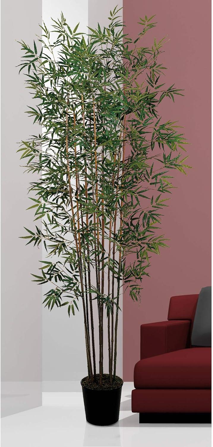 Nearly Natural 6' Mini Bamboo Silk Tree: Indoor Decorative Faux 6ft Greenery with Pot