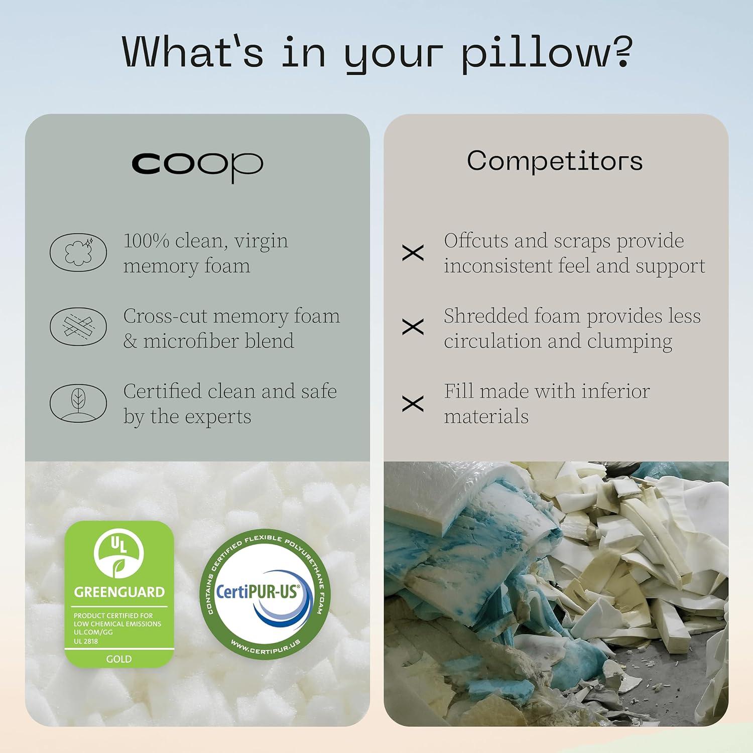 Coop Home Goods Memory Foam Toddler Pillow for Sleeping