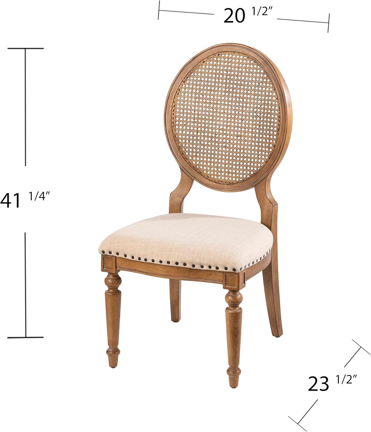 SEI Furniture Kippview 19.5"H Upholstered Dining Chair Natural/Cream (Set of 2)