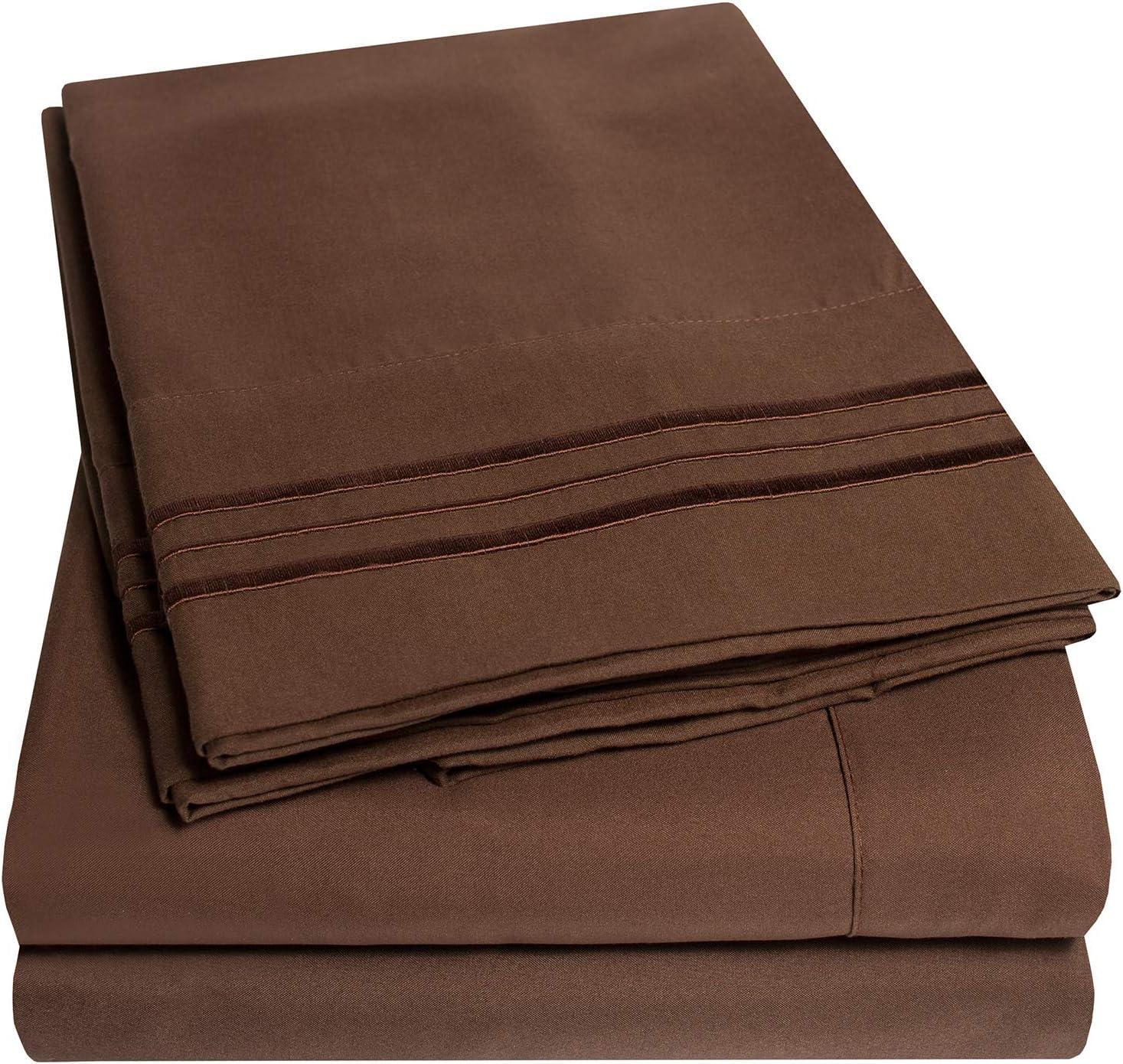 Sweet Home Collection Luxurious Classic Soft Solid 1800 Series Microfiber Sheet Set, Various Colors and Sizes