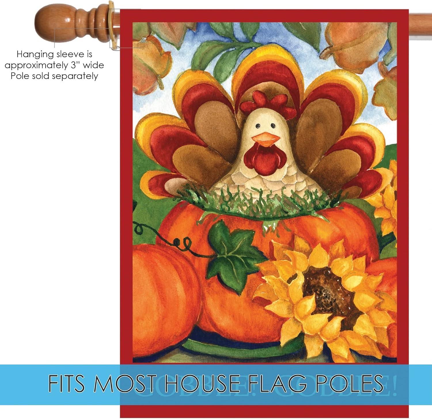 Toland Home Garden 28x40 Inch Double Sided Garden Flag Thanksgiving Flag, Autumn Turkey Fall Thanksgiving Garden Flag House Flag For Outdoor Yard Decoration