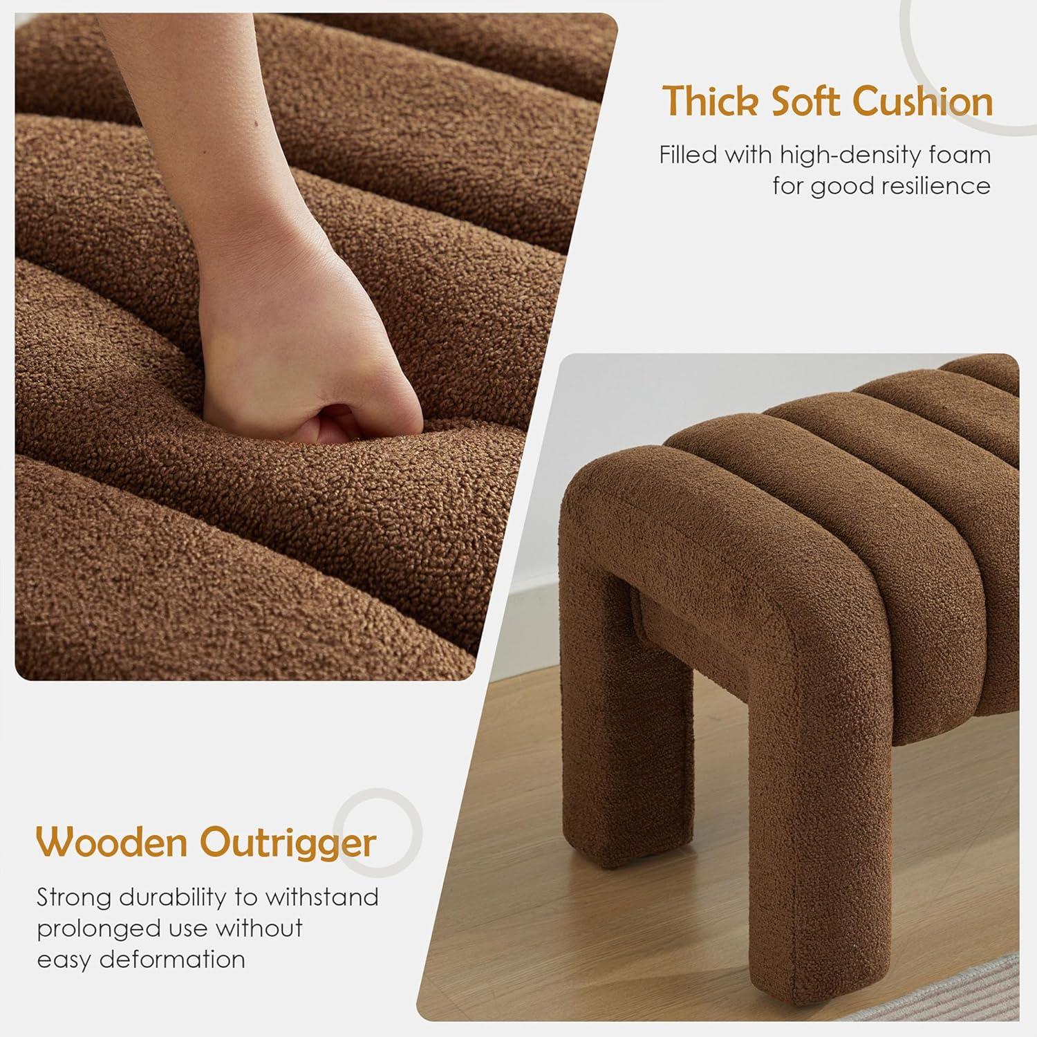 Oyan 43"or 63"W Channel Tufted Upholstered Bedroom Bench