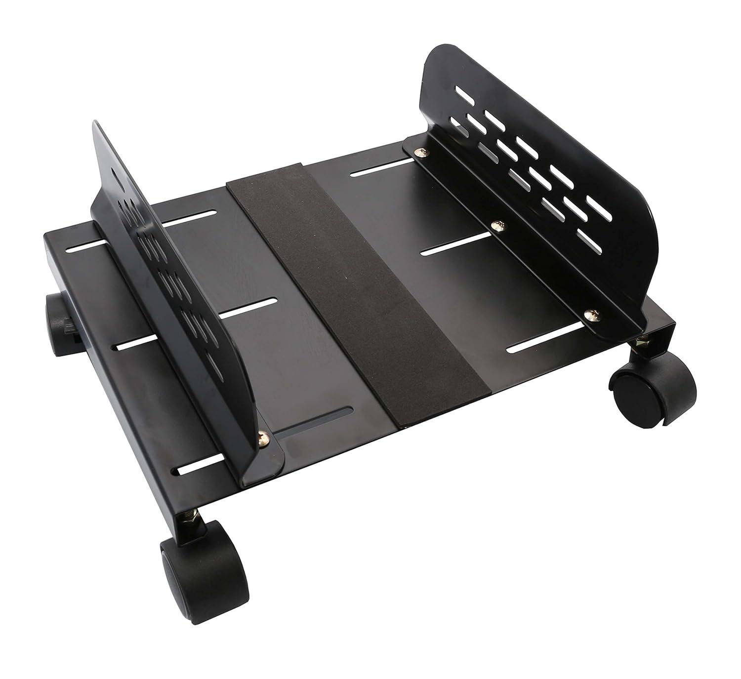 Syba SY-ACC65079 Metal Mobile Desktop Tower Computer Rolling Stand with Adjustable Width and Caster Wheels