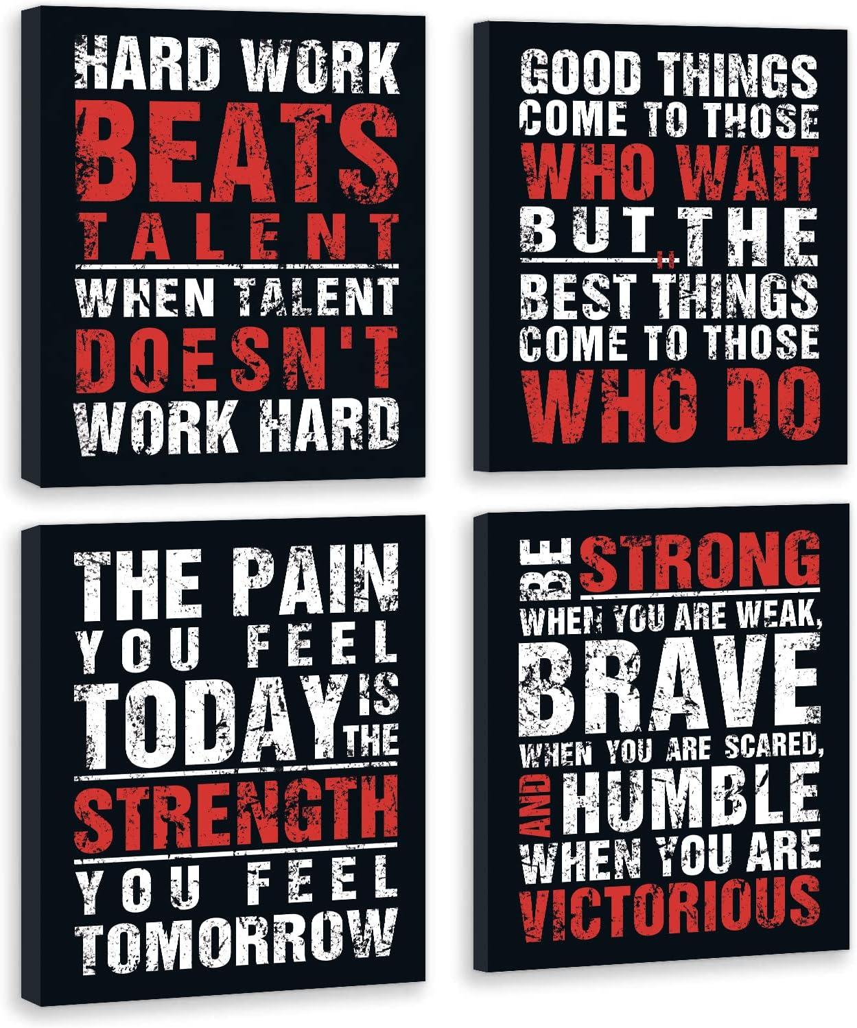 Inspirational Motivational Quotes Canvas Wall Art Set