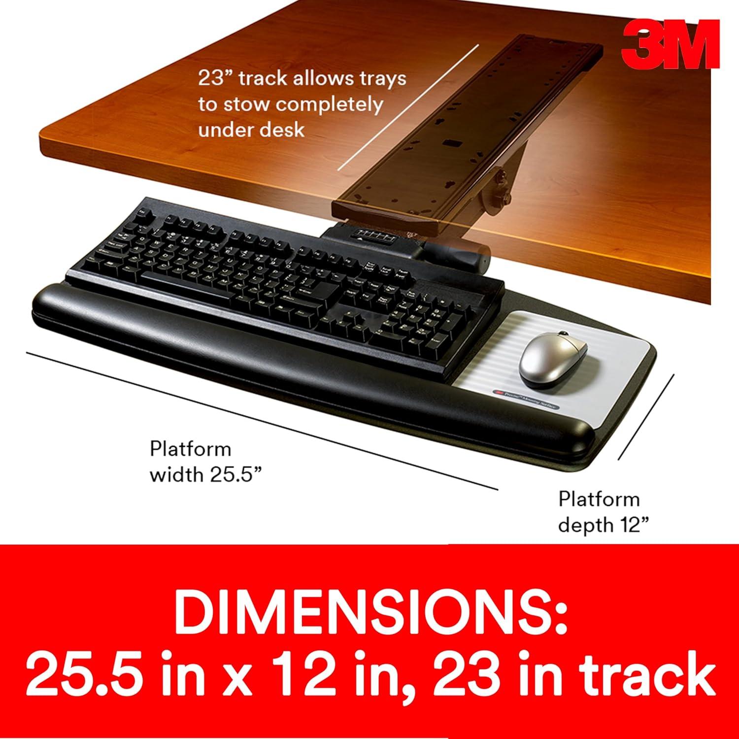 3M 3M Easy Adjustable Keyboard Tray 28'' H x 12.7'' W Desk