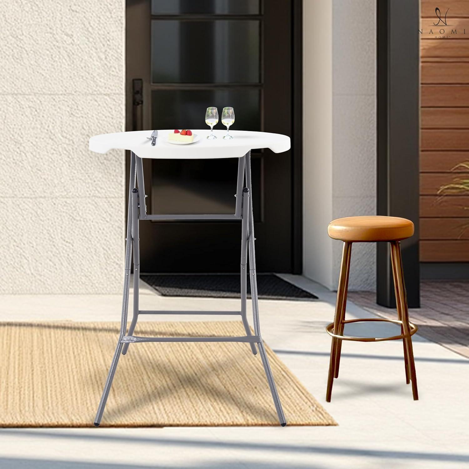 6ft Folding Table Multipurpose Foldable Dinner Table Portable Folding Rectangular Resin Table for Outdoor Camping Picnic Party by Naomi Home - White