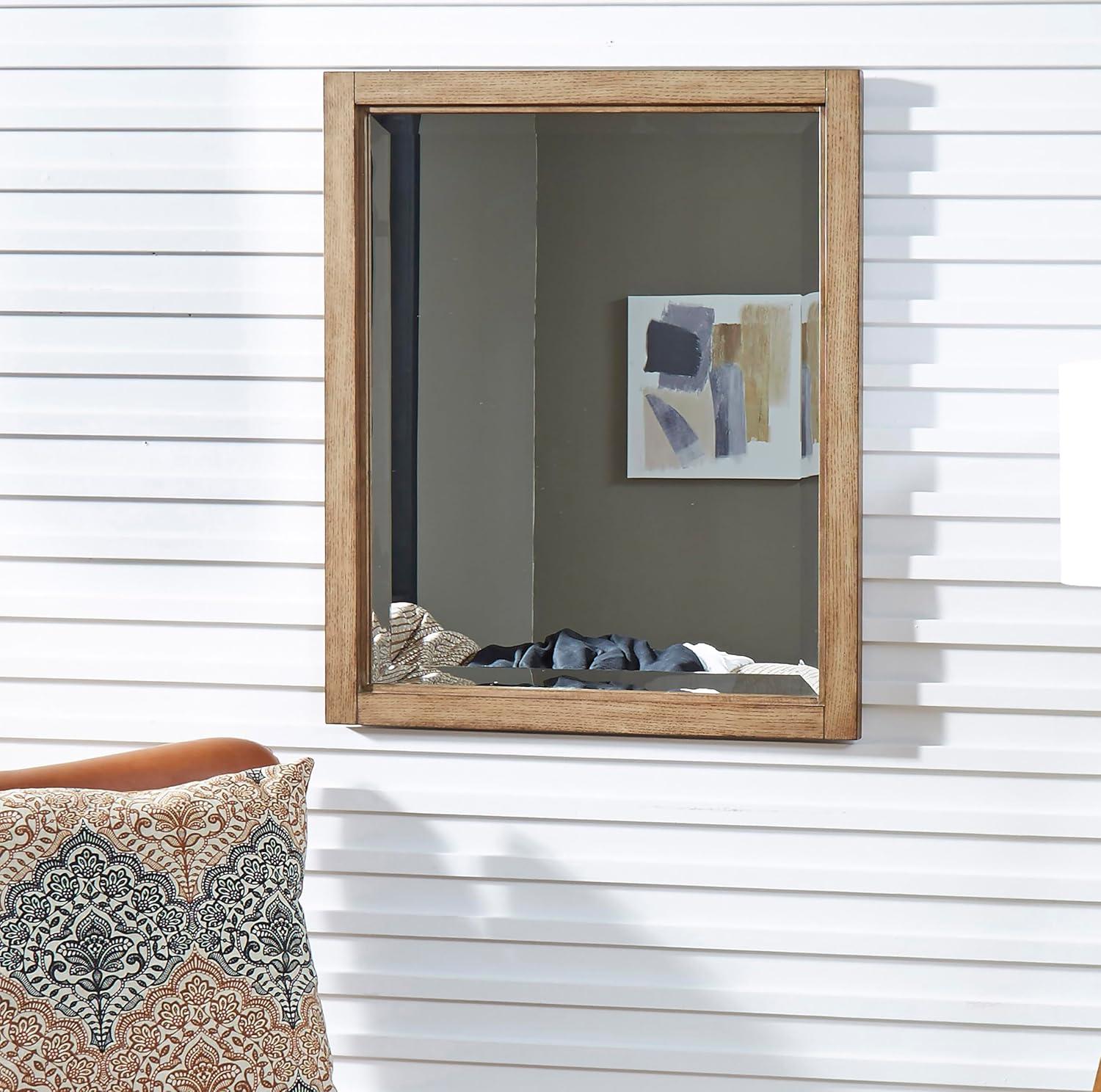 Mercury Row® Bucher Solid And Engineered Wood Flat Mirror