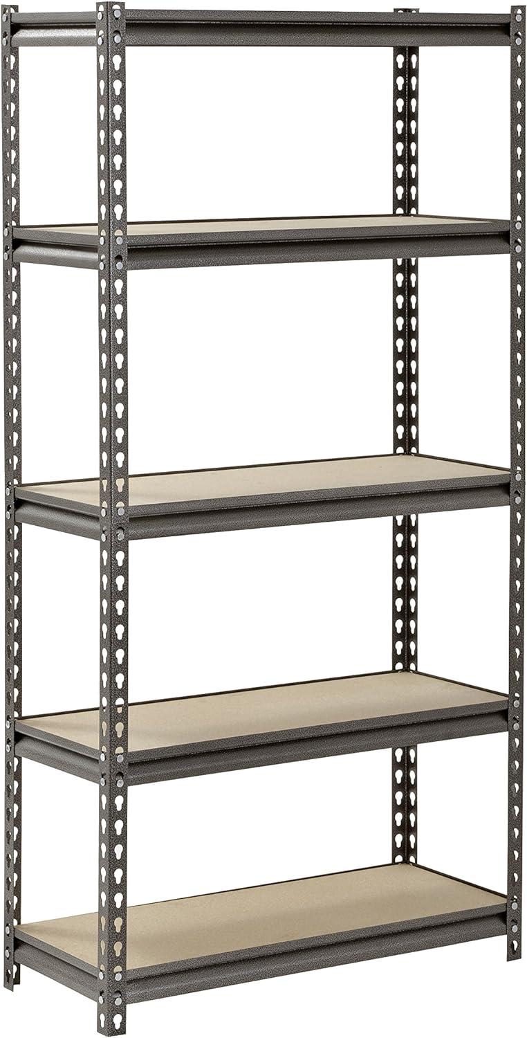 Muscle Rack 5-Shelf Steel Shelving, Silver-Vein, 12" D x 30" W x 60" H