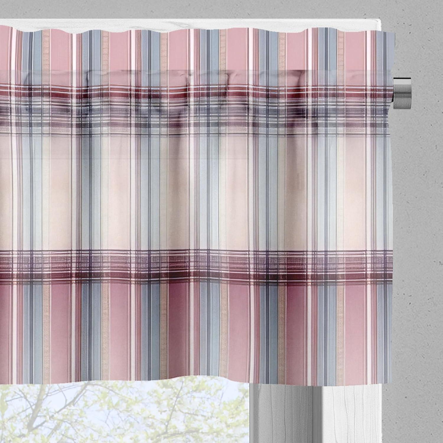 Ambesonne Cottagecore Valance & Curtain 3 Pcs Set, Pastel Colored Floral, 55"x24", Rose Lilac and Sage Green