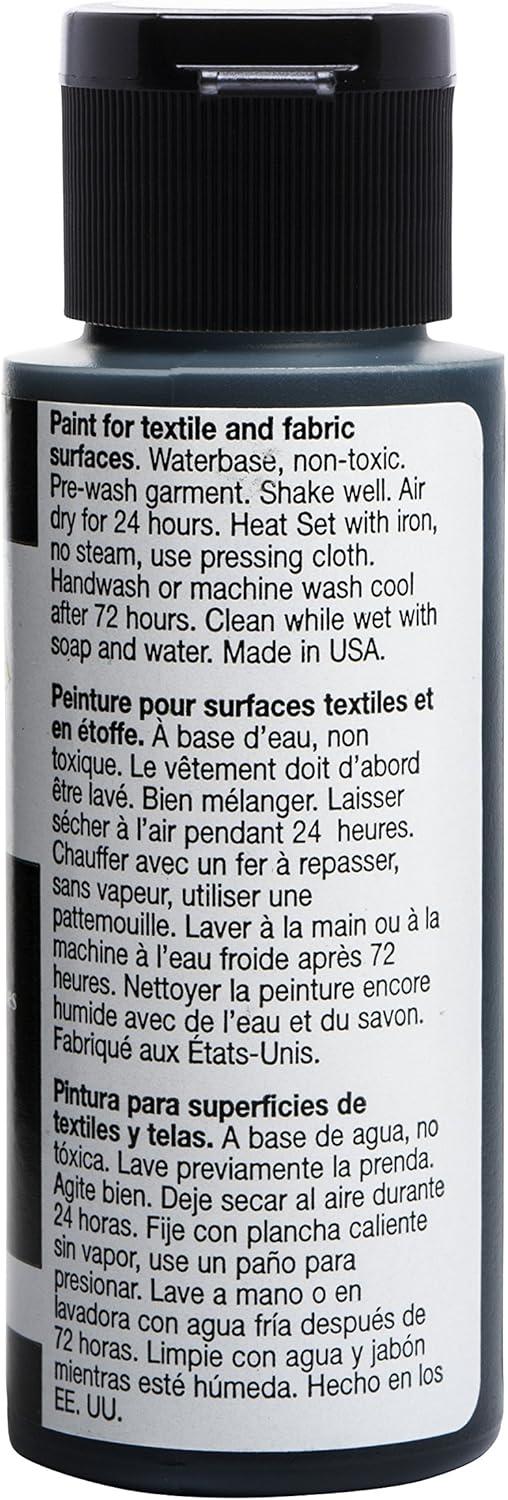 FolkArt 4426 Fabric Brush On Acrylic Paint, 2 oz, Licorice